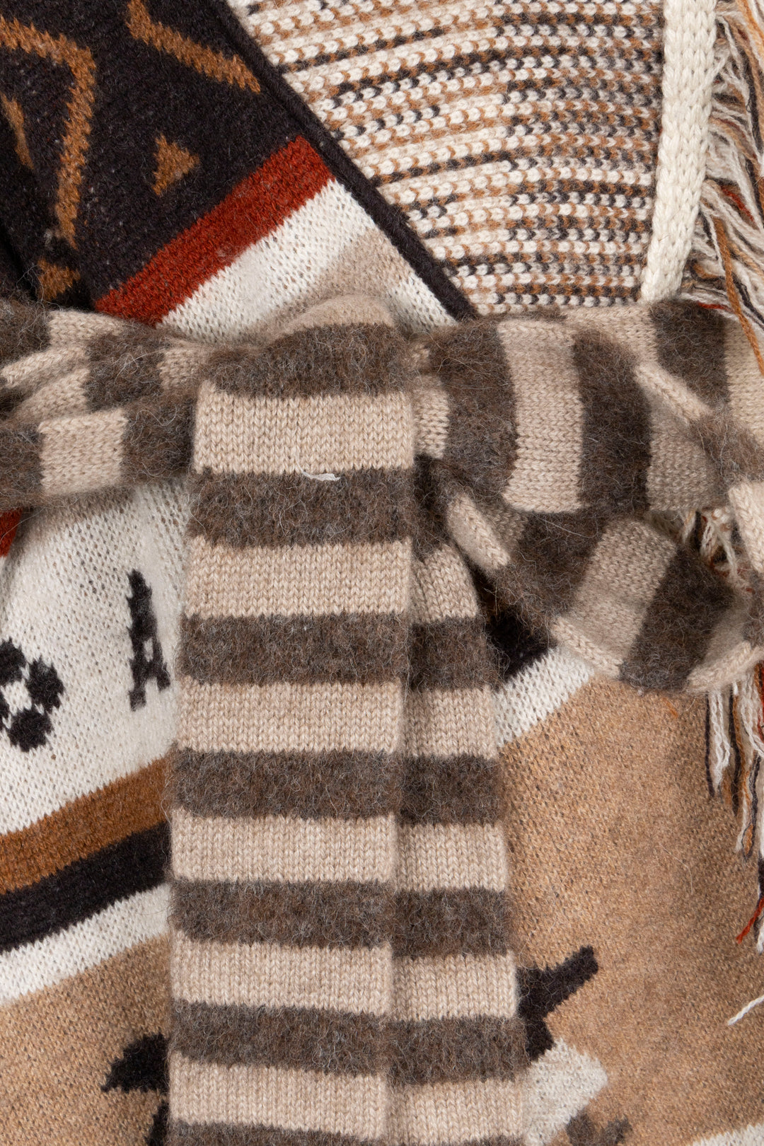 ALANUI Icon Lama Print Cardigan Cashmere Brown