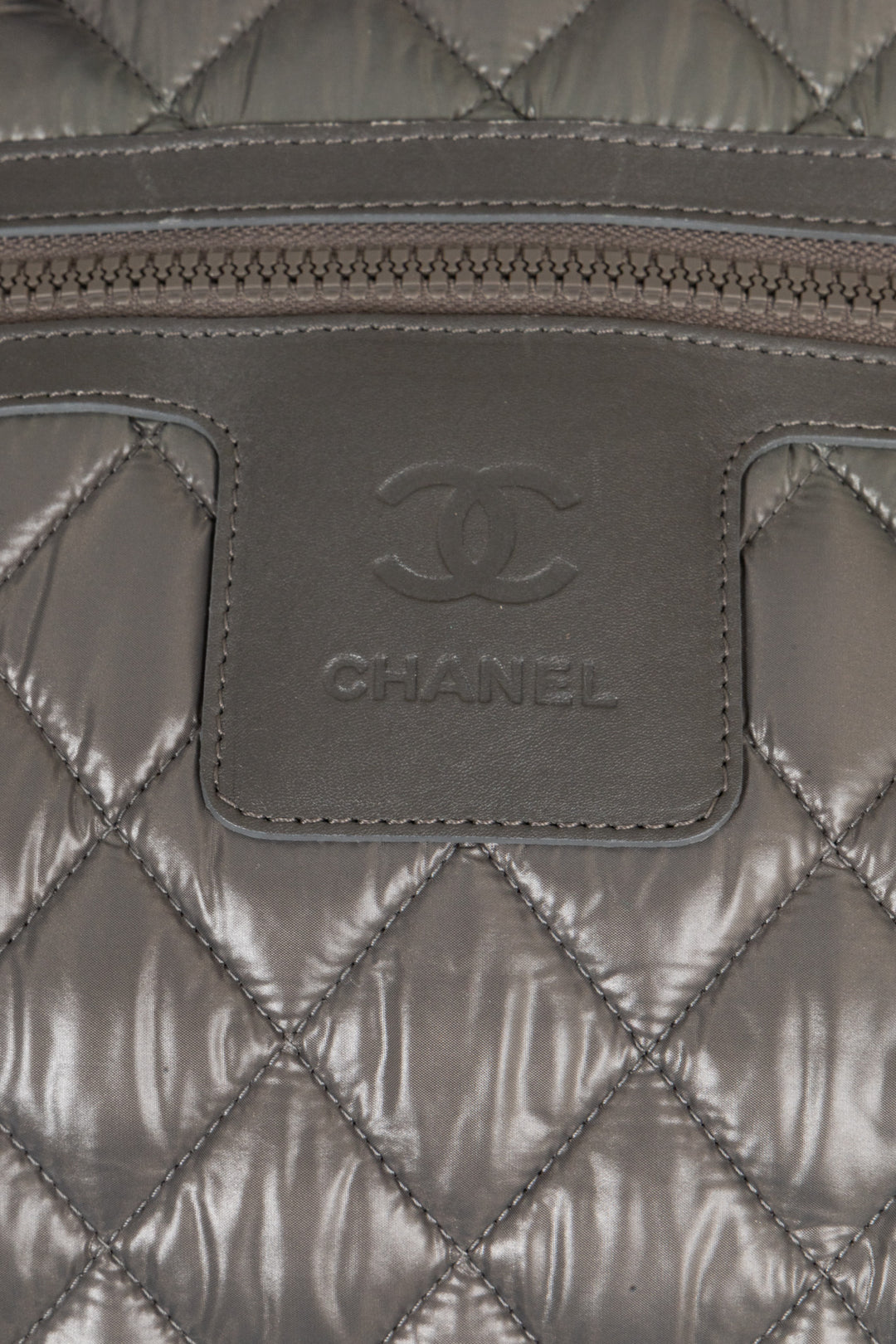 CHANEL Coco Cocoon Bowling Bag Nylon Grey