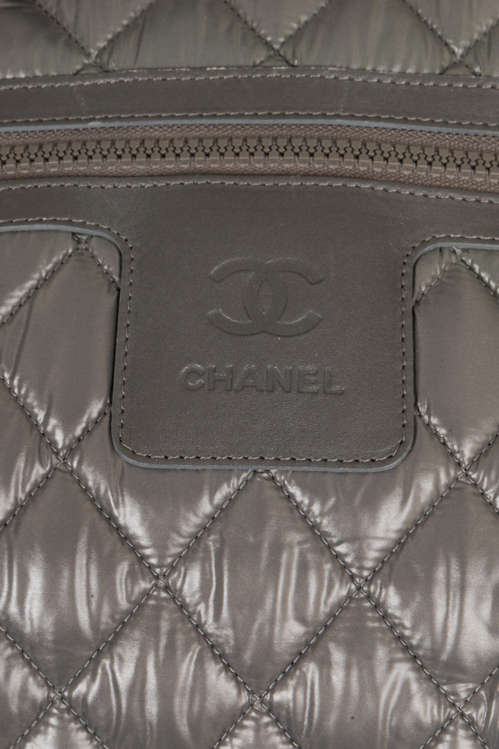 CHANEL Coco Cocoon Bowling Bag Nylon Grey
