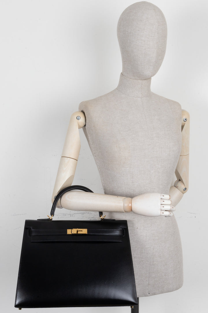 HERMÈS Kelly 35 Sellier Box Noir