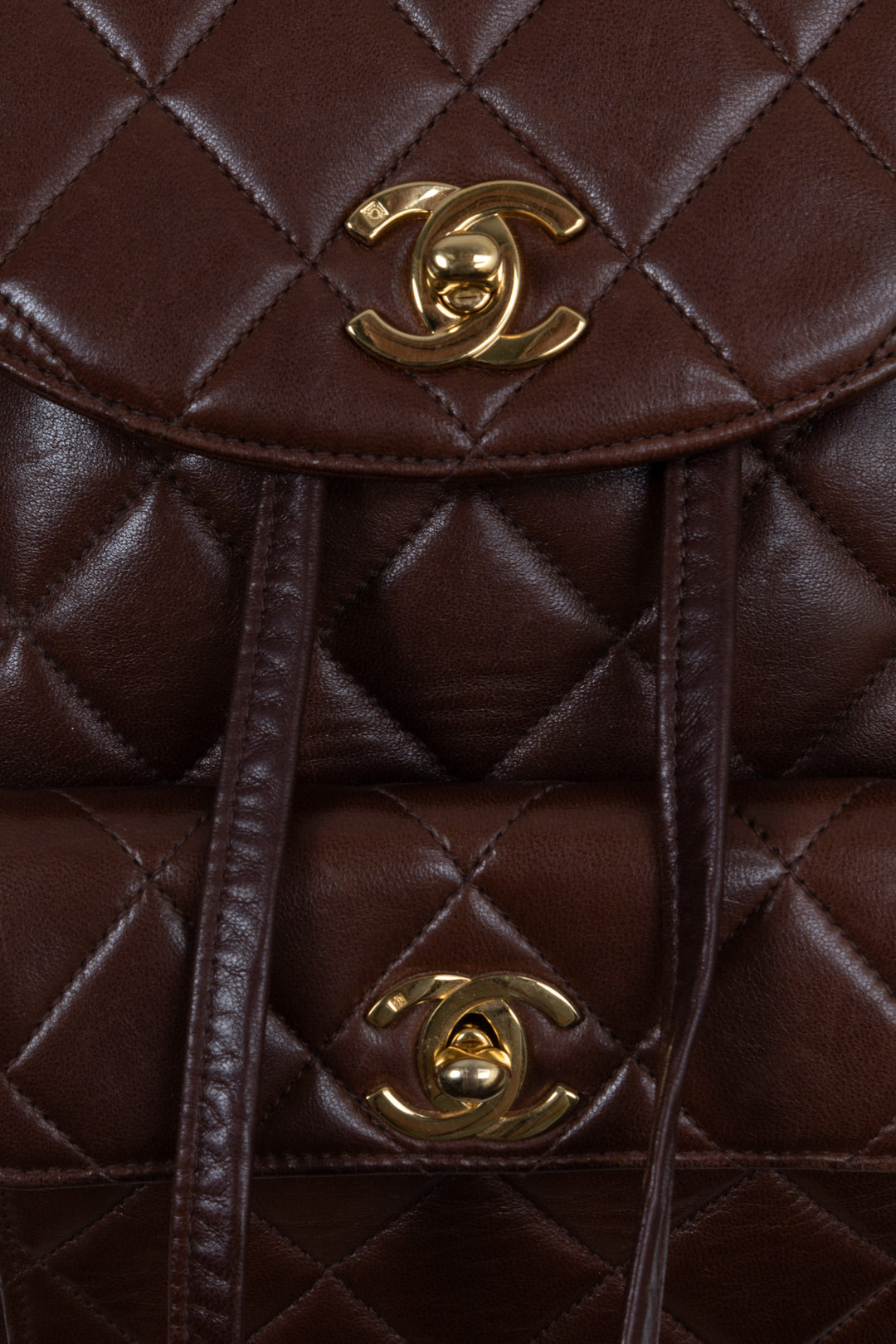 CHANEL Vintage Duma Backpack Lambskin Brown