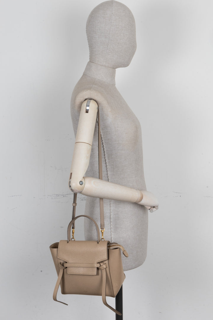 CELINE Belt Bag Nano Cuir Beige