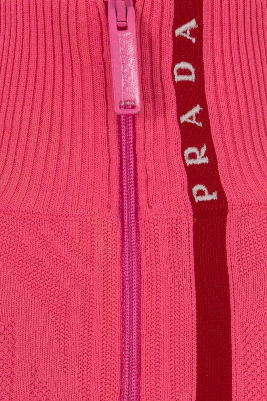 PRADA Tech Rec Re-Nylon Piqué Sports Top Neon Pink