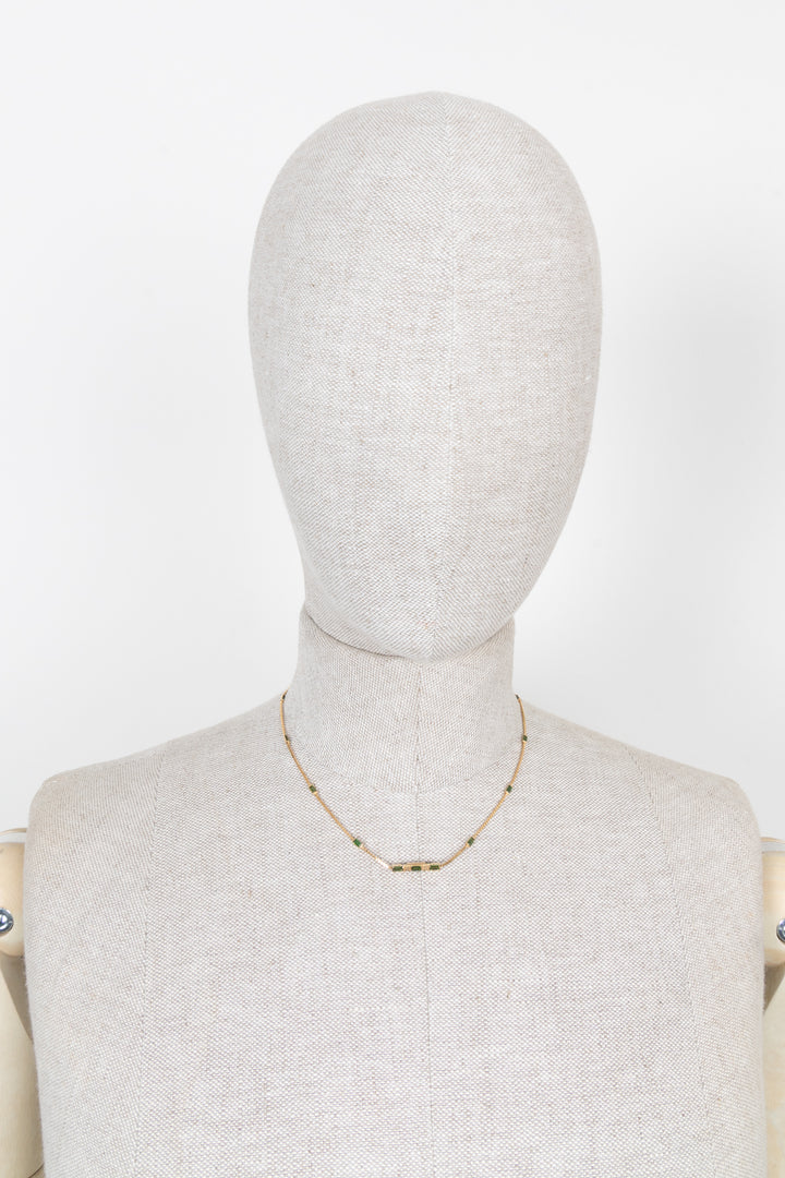 Collier GUCCI Link to Love en or 18 carats et émeraude.