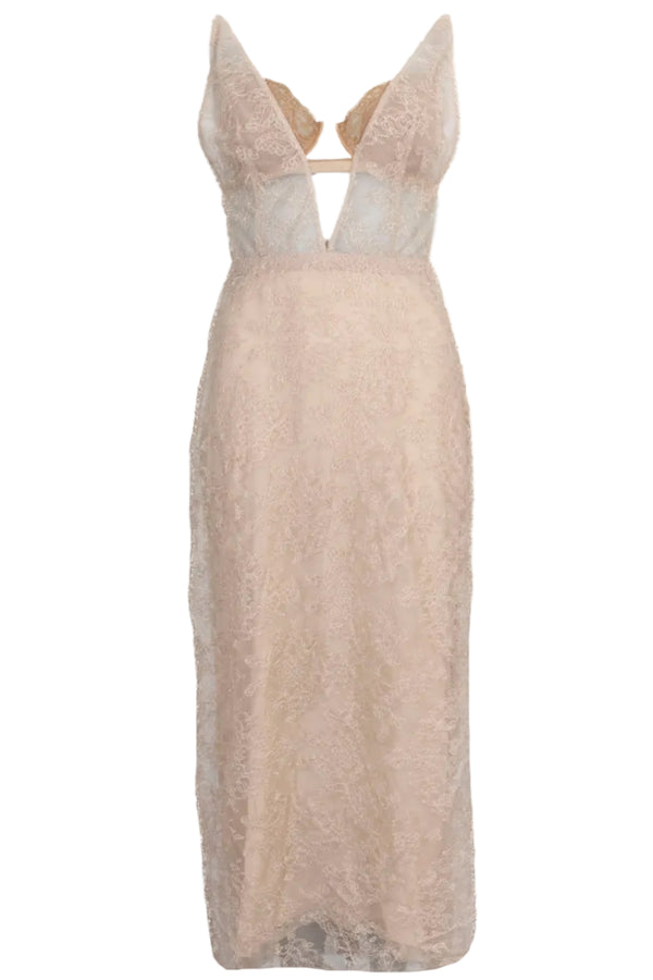 GUCCI Robe dentelle nude