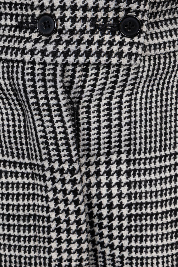 TOM FORD Pantalon plissé à carreaux pied-de-poule en laine noir