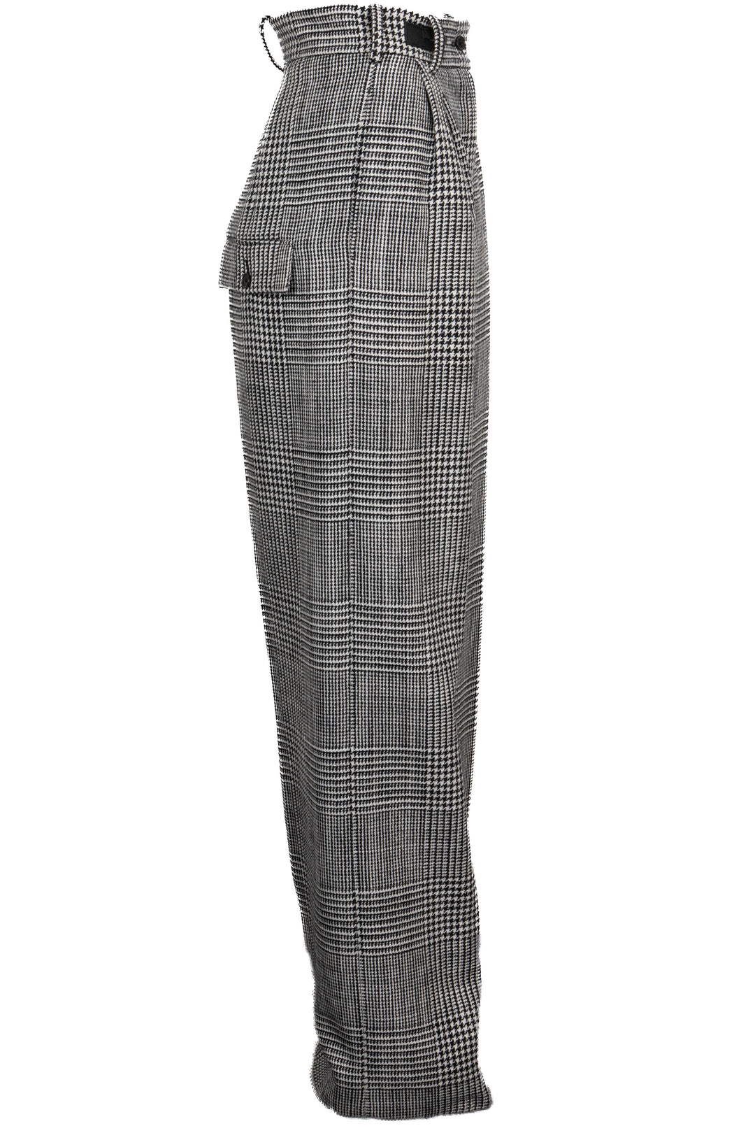 TOM FORD Pantalon plissé à carreaux pied-de-poule en laine noir