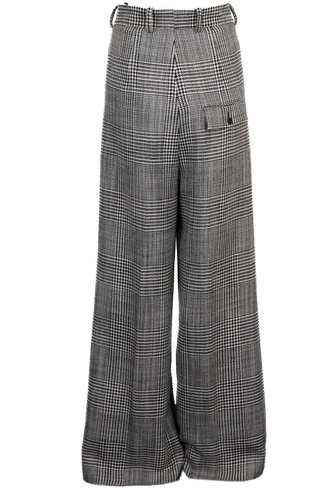 TOM FORD Pantalon plissé à carreaux pied-de-poule en laine noir