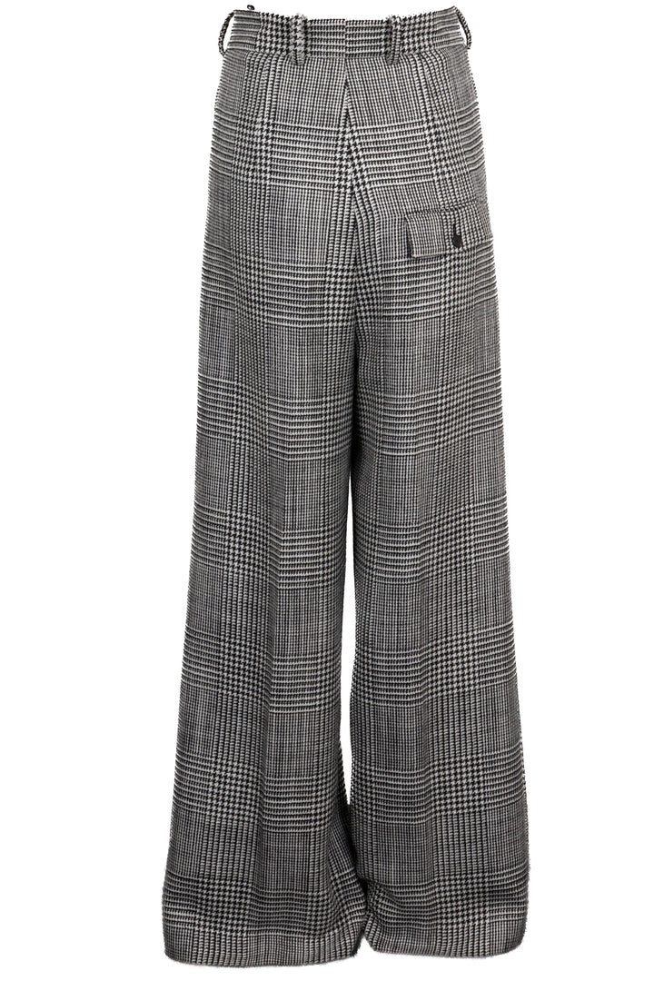 TOM FORD Pantalon plissé à carreaux pied-de-poule en laine noir