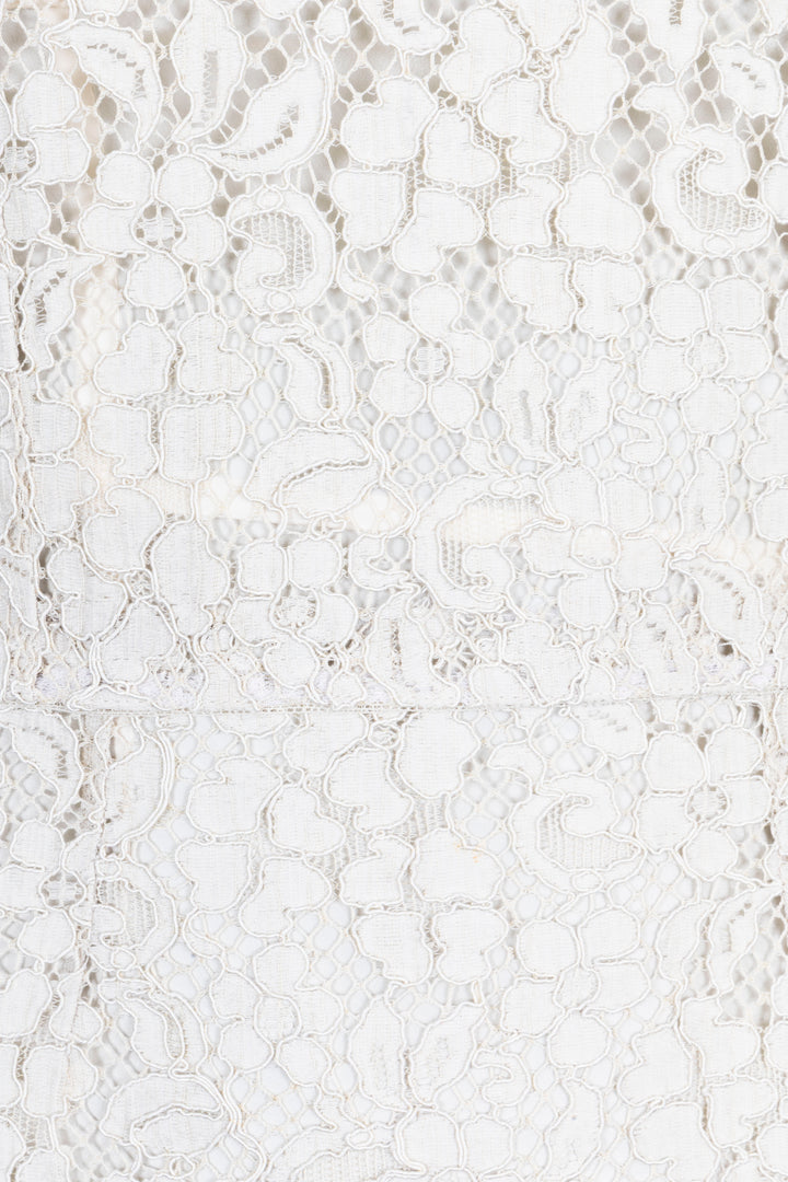DOLCE & GABBANA Robe en dentelle Coton Blanc cassé