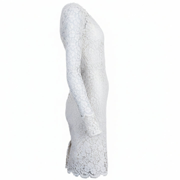DOLCE & GABBANA Robe en dentelle Coton Blanc cassé