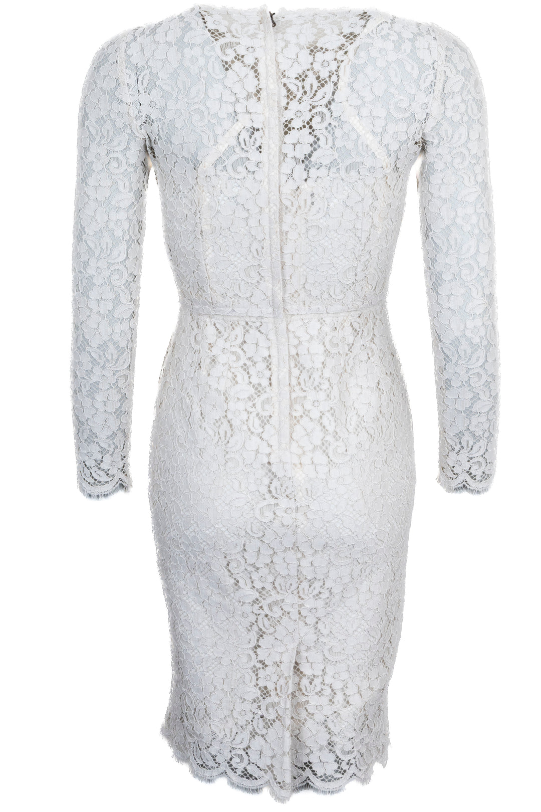 DOLCE & GABBANA Robe en dentelle Coton Blanc cassé