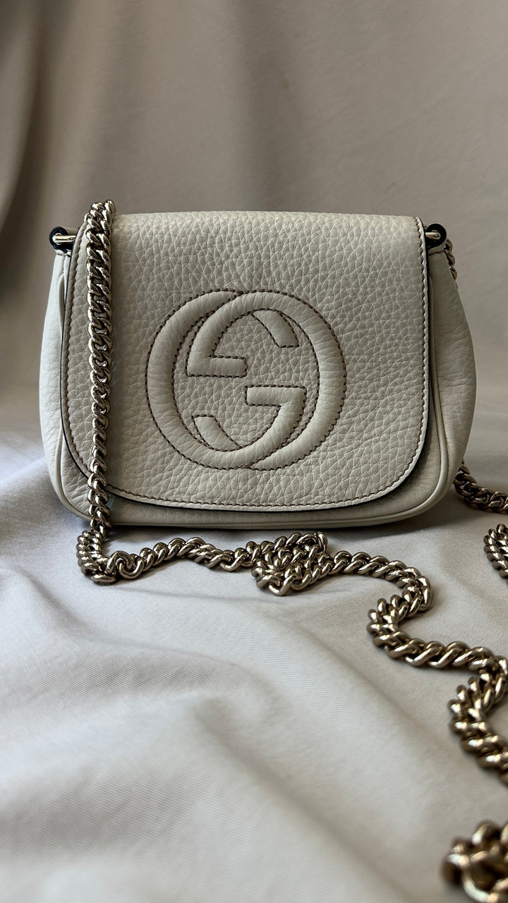 GUCCI Soho Disco Crossbody Bag White