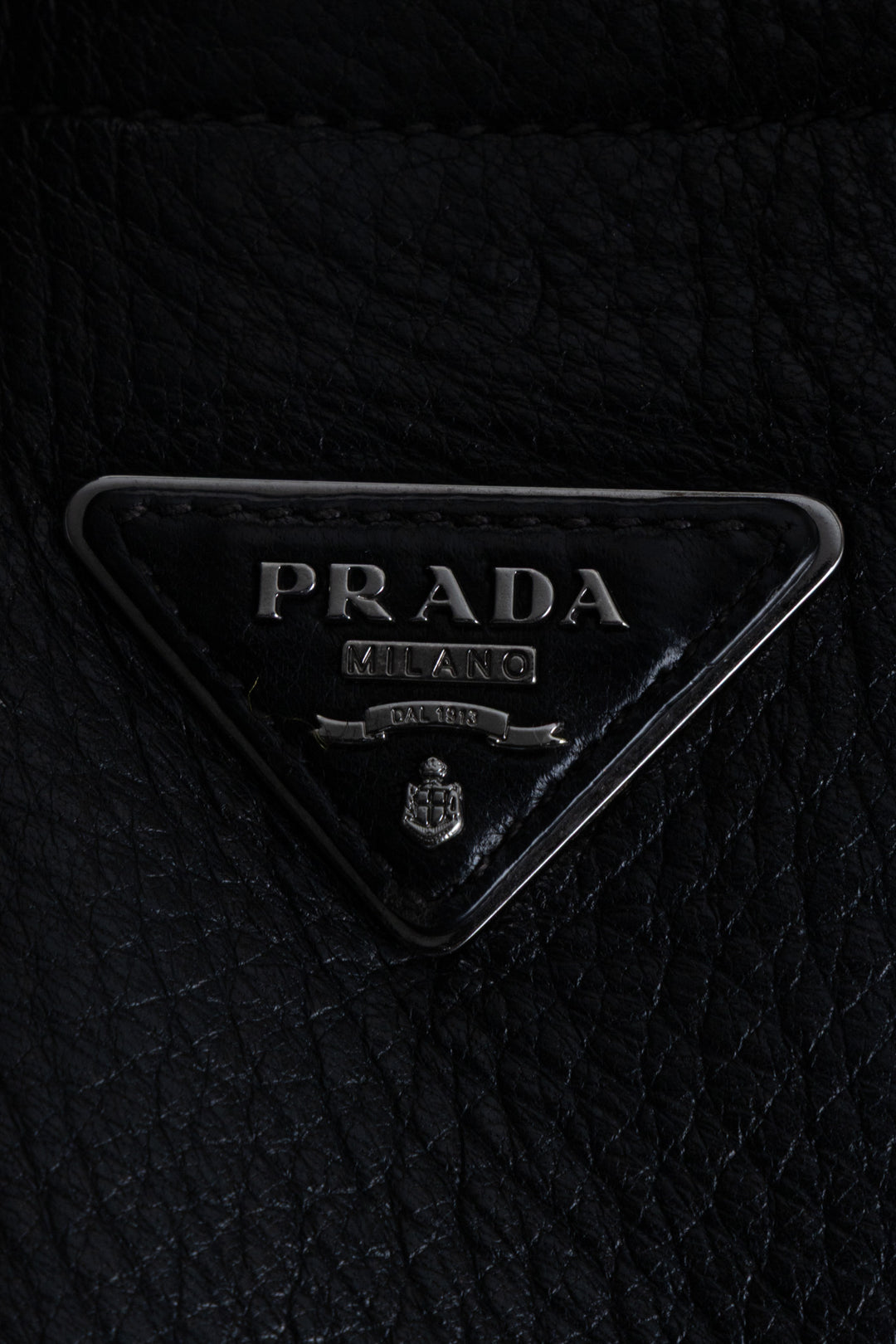 PRADA Logo Zip Hobo Bag Black