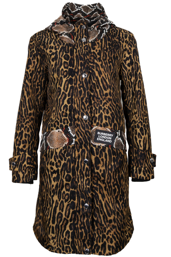 Imperméable Burberry à imprimé léopard marron
