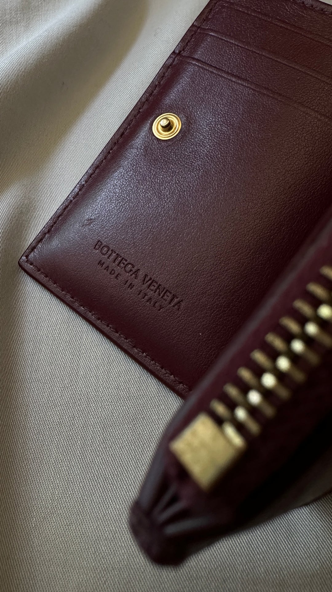 BOTTEGA VENETTA Cassette Wallet Small Bordeaux