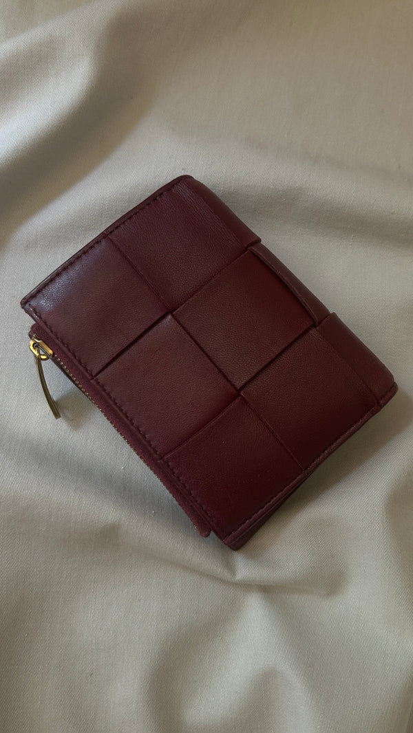 BOTTEGA VENETTA Cassette Wallet Small Bordeaux