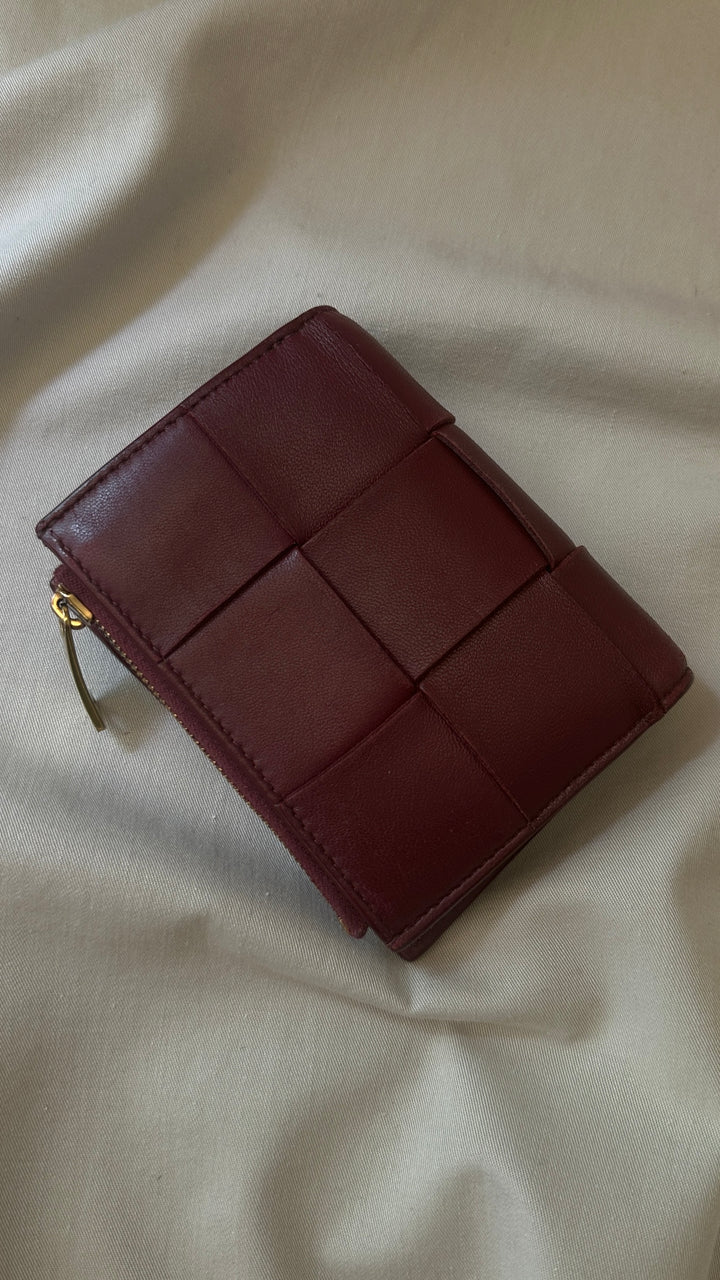 BOTTEGA VENETTA Cassette Wallet Small Bordeaux