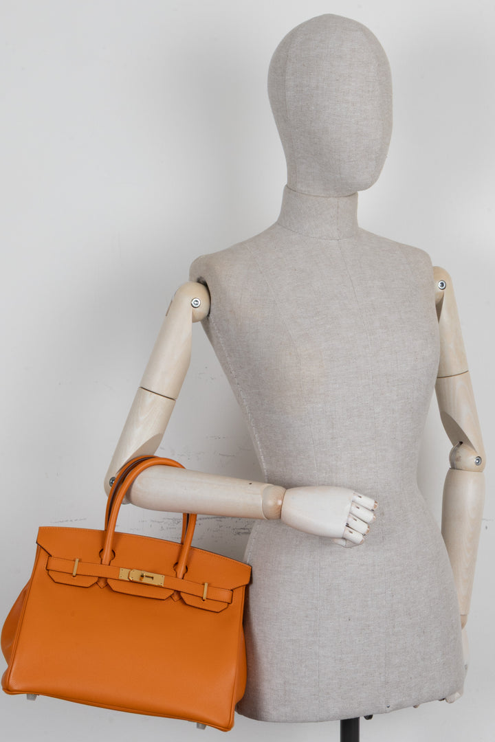 HERMÈS Birkin 30 Retourne Epsom Abricot