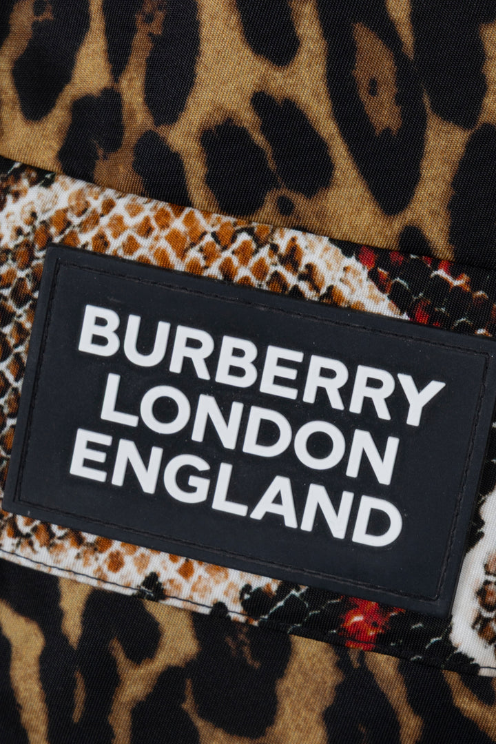 BURBERRY Leo Print Rain Coat Brown