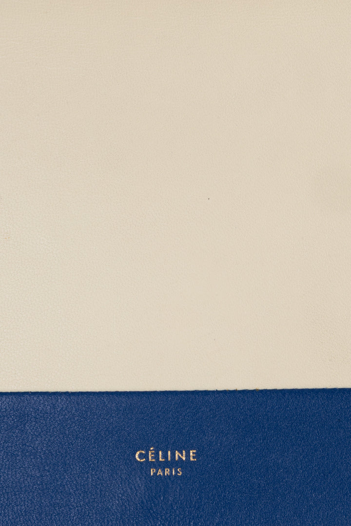 CELINE Frame Clutch Leather Cream