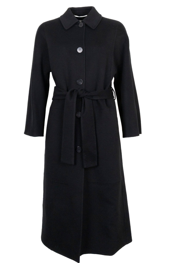 HERMÈS Belted Coat, Cashmere, Black