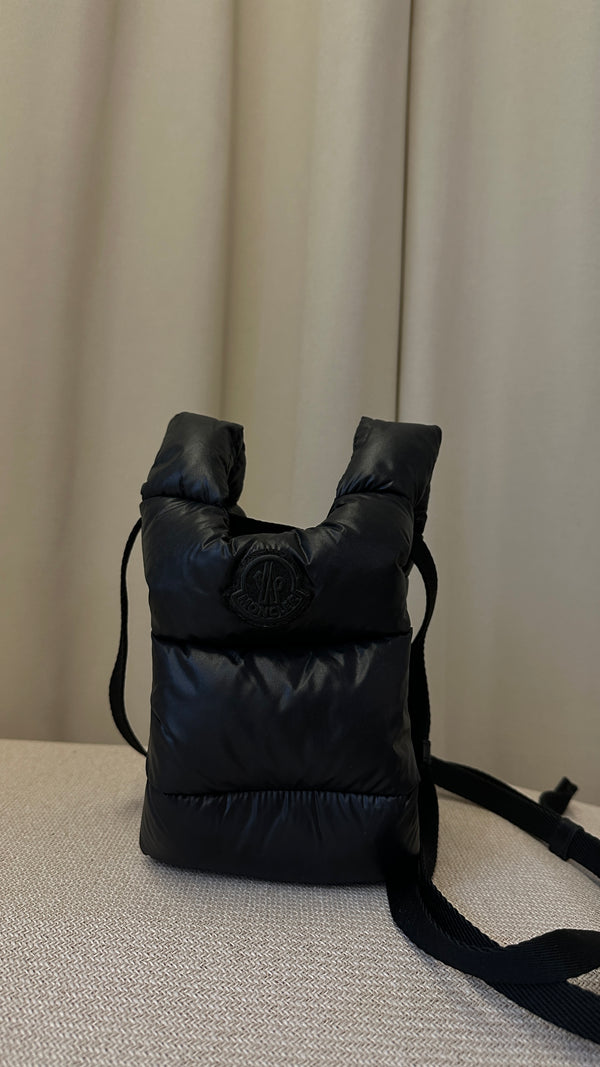 MONCLER Logo Belt Bag Leather Black