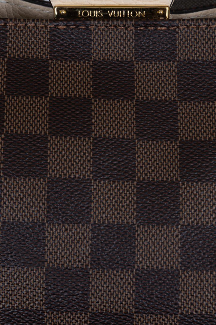 LOUIS VUITTON Brittany Satchel Canvas Damier Ebene
