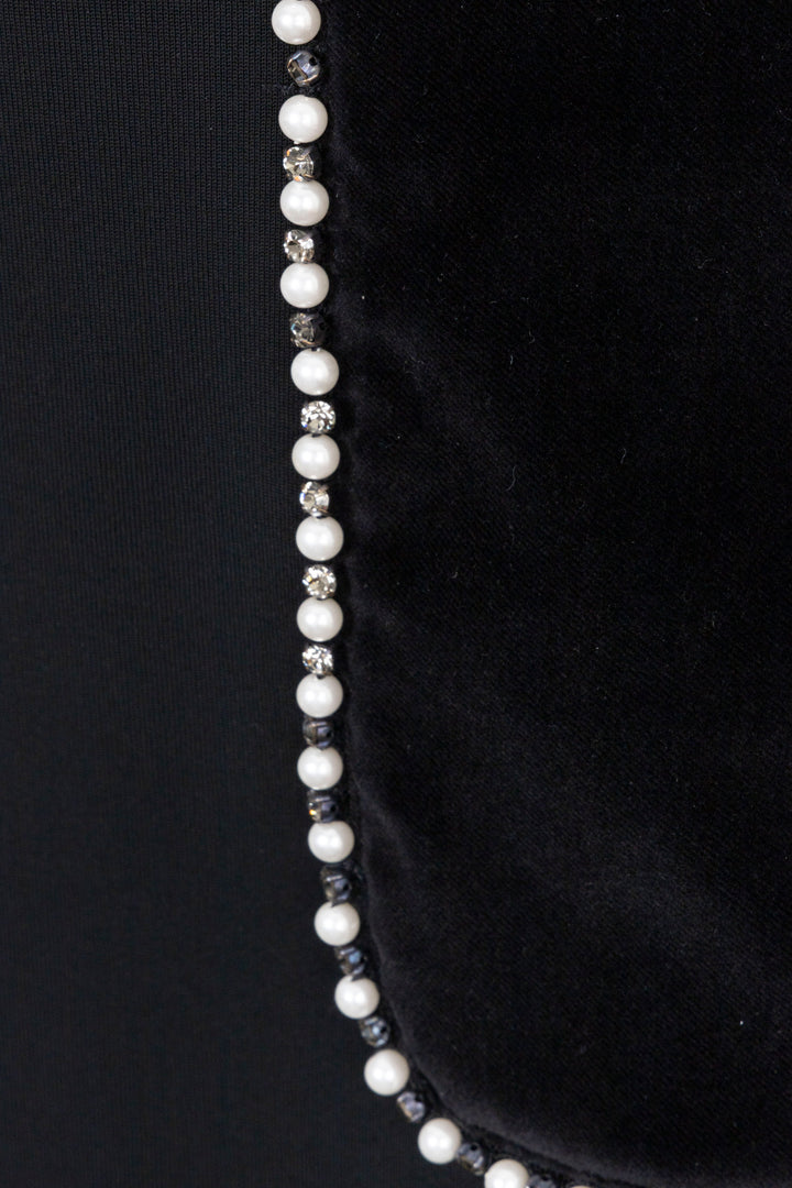 GUCCI Pearl Bow Jersey Dress Black