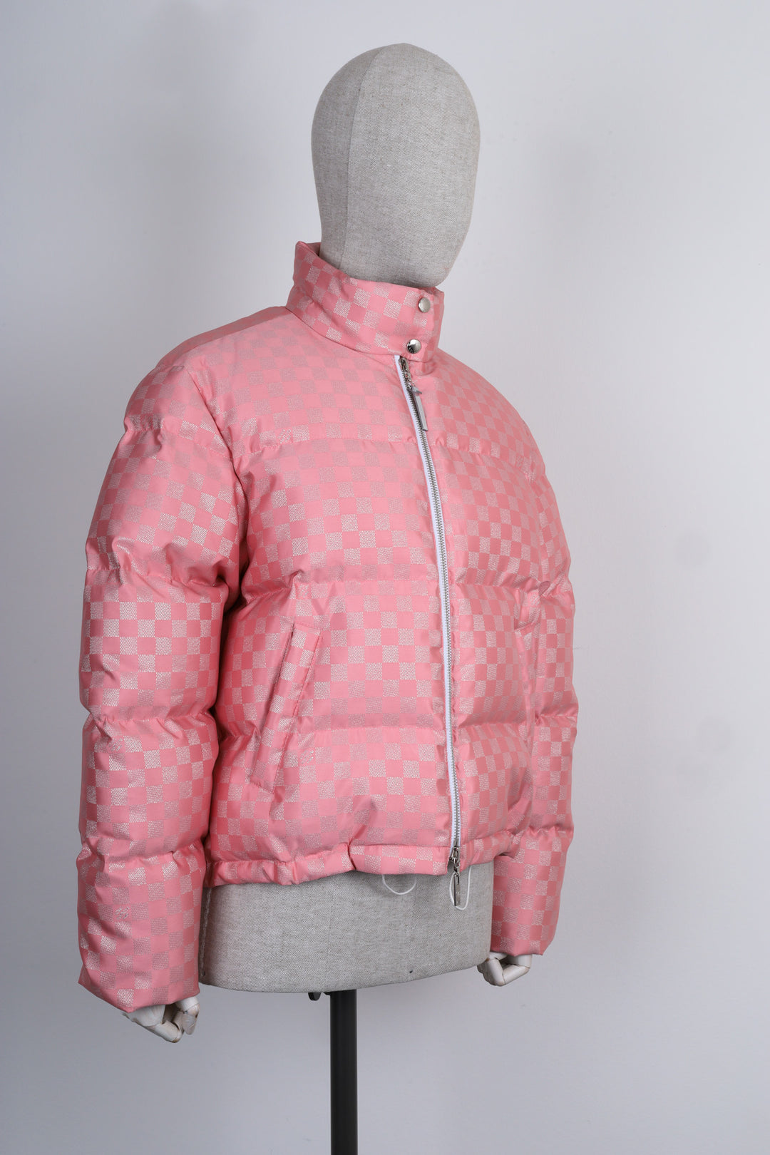 LOUIS VUITTON Damier Lurex Down Jacket Light Pink