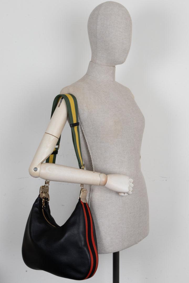 GUCCI Medium Attache Bag Leather Black