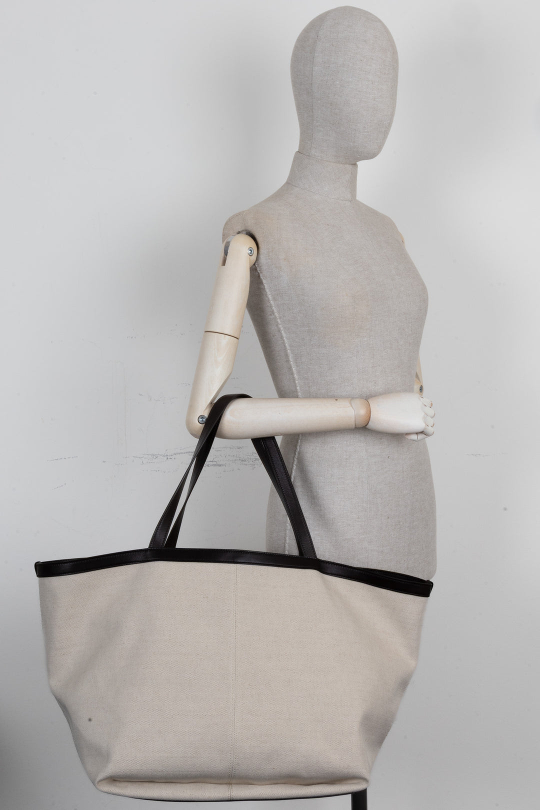BOTTEGA VENETA Large Flip Flap Tote Canvas Off-White