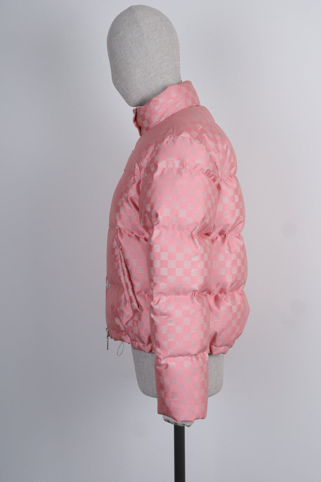 LOUIS VUITTON Damier Lurex Down Jacket Light Pink