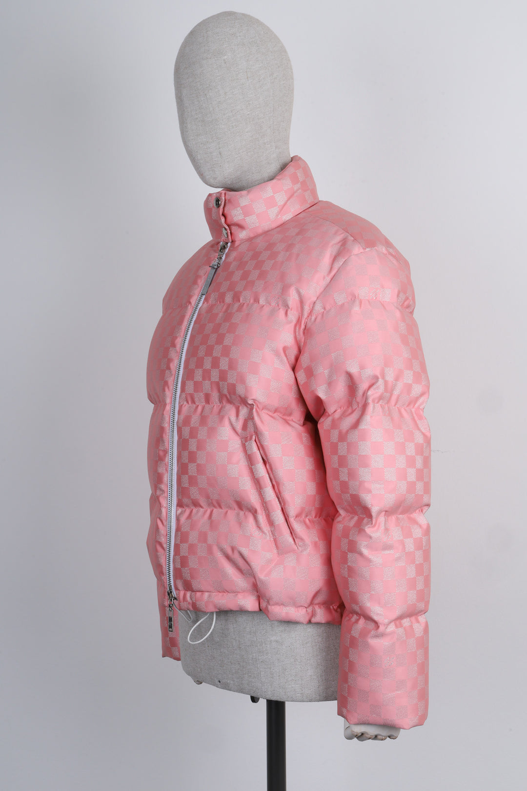 LOUIS VUITTON Damier Lurex Down Jacket Light Pink