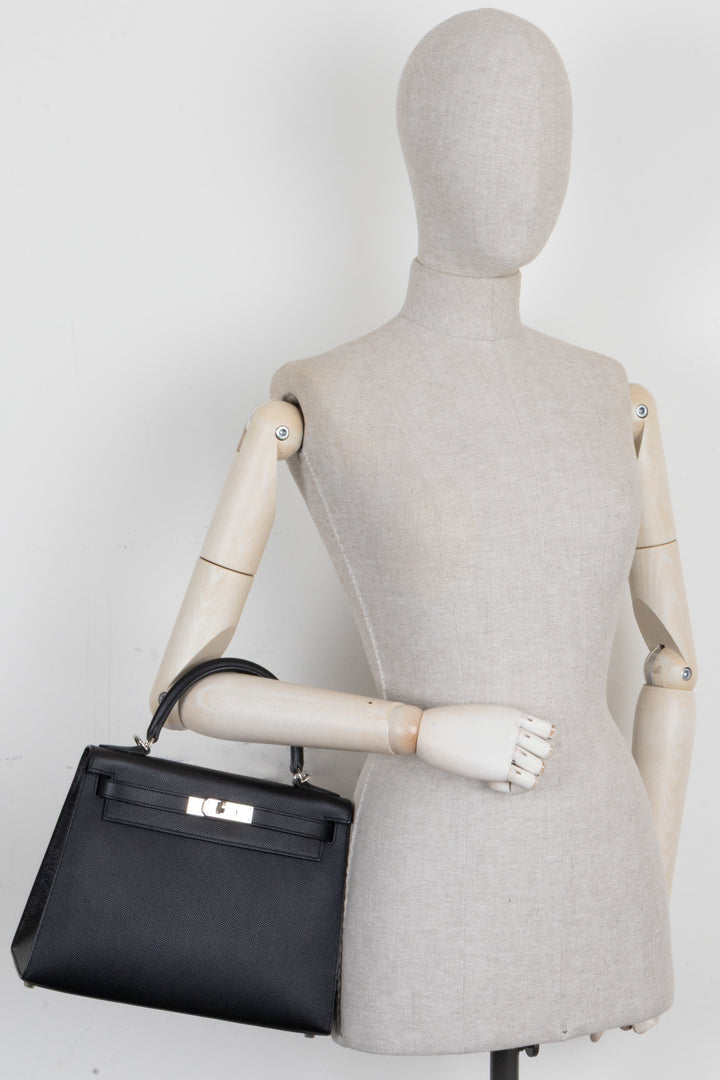 HERMÈS Kelly 28 Epsom Sellier Noir