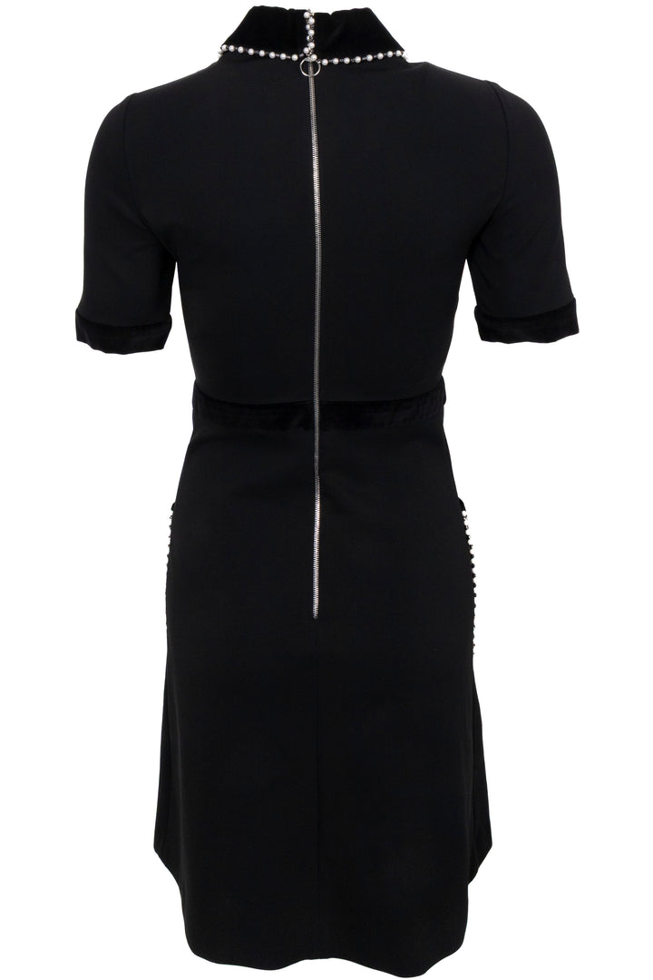 GUCCI Pearl Bow Jersey Dress Black