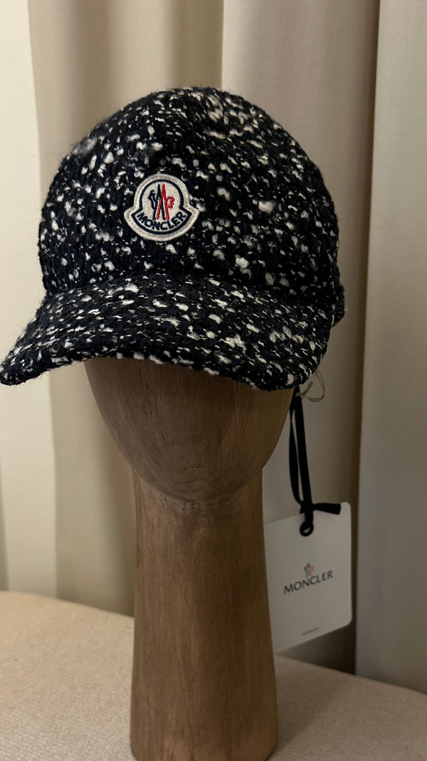 MONCLER Tweed Cap Navy White