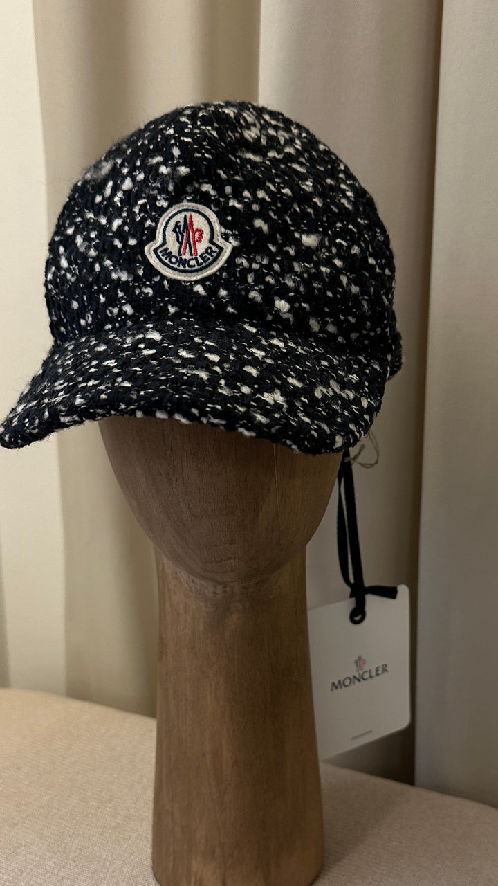 MONCLER Tweed Cap Navy White