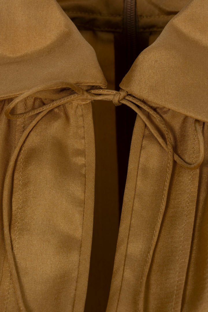 CHRISTIAN DIOR Plissee Dress Silk Gold