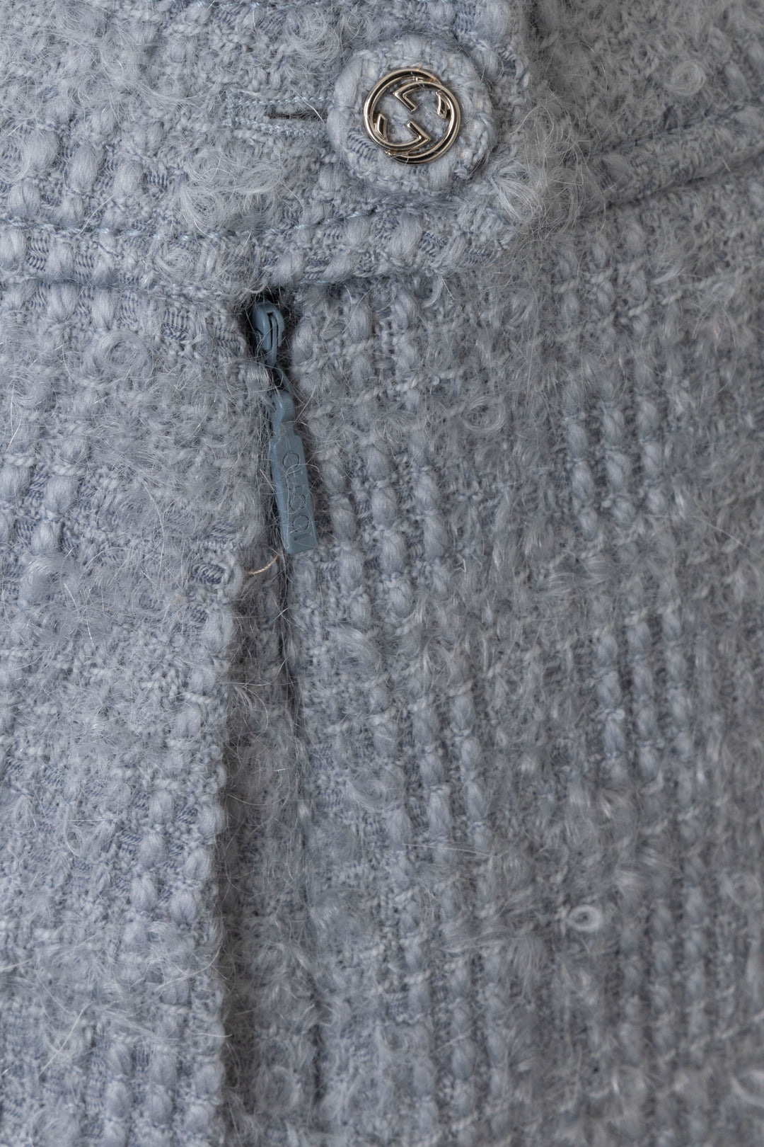 Mini-jupe GUCCI en tweed de laine bleu