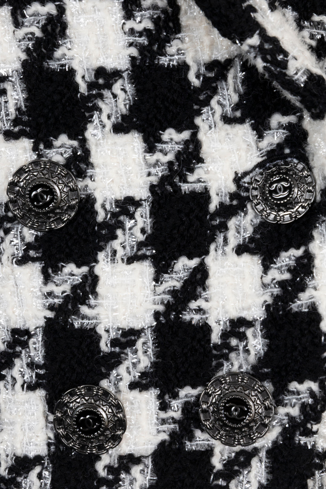 CHANEL 2019 Cropped Double Breasted Jacket Tweed Black