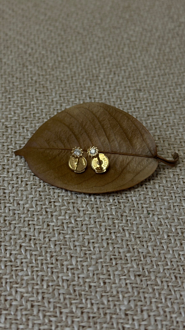 CHRISTIAN DIOR Mimi Rose Earstuds 18k Yellow Gold Diamonds