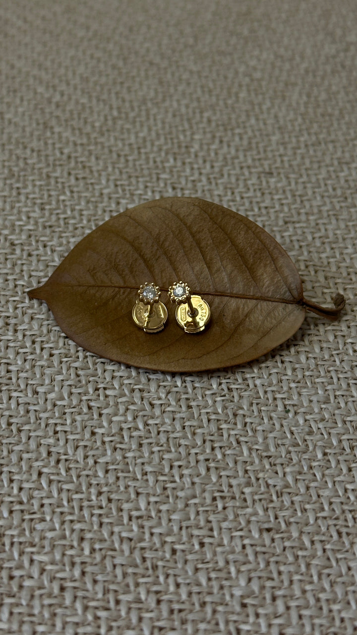 CHRISTIAN DIOR Mimi Rose Earstuds 18k Yellow Gold Diamonds