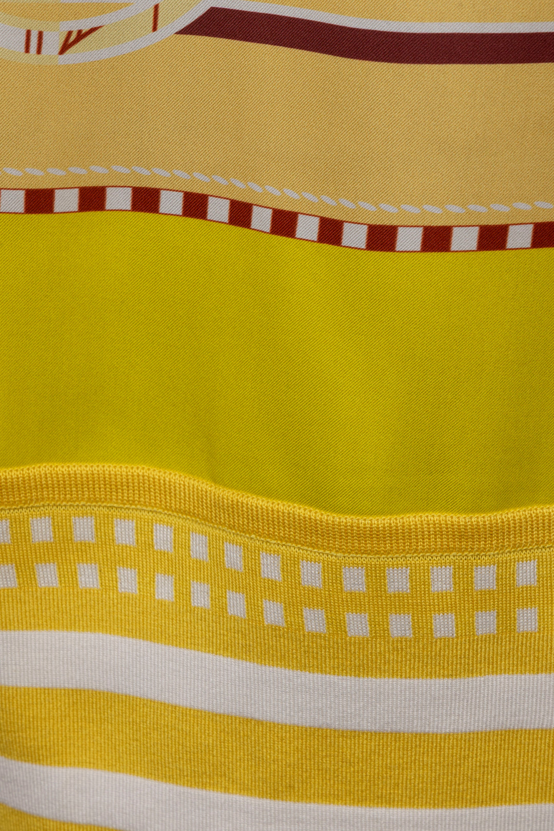 HERMÈS Silk Carré Skirt Yellow