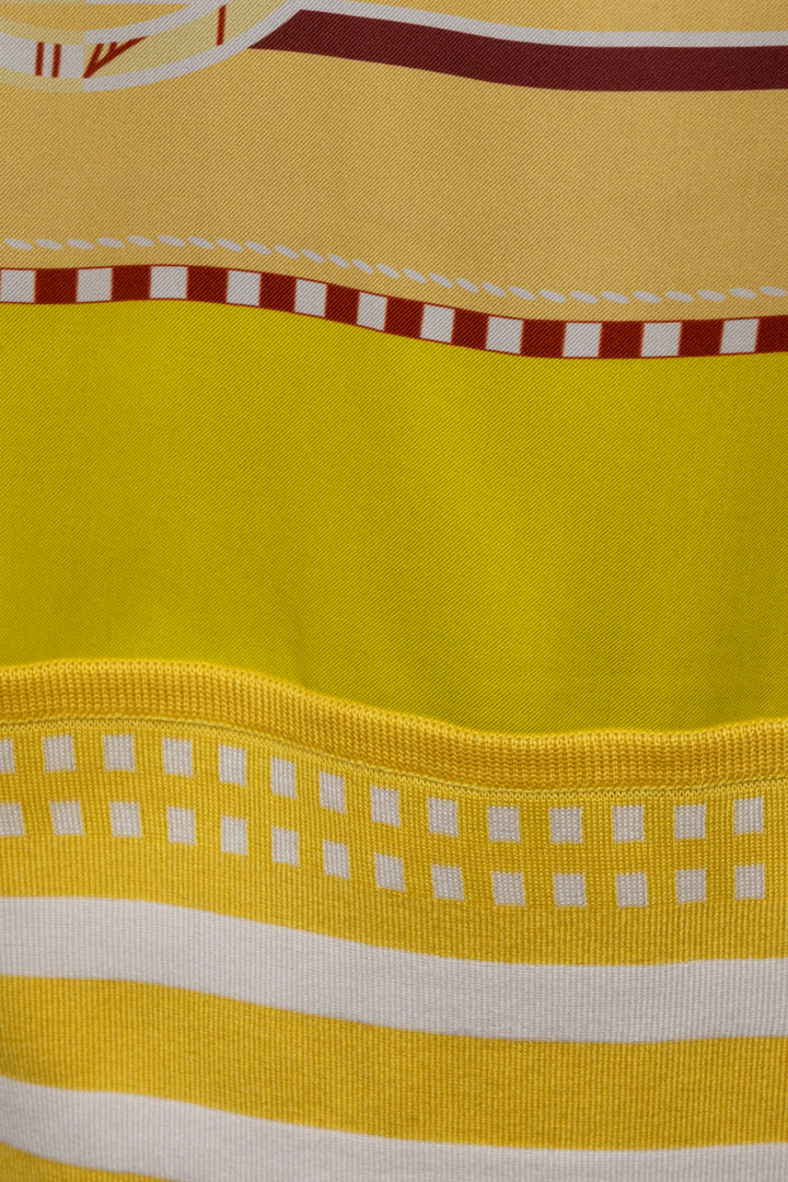 HERMÈS Silk Carré Skirt Yellow
