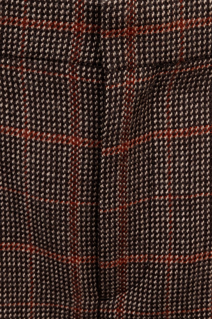 CHLOÉ Tailored Checked Pants Wool Brown