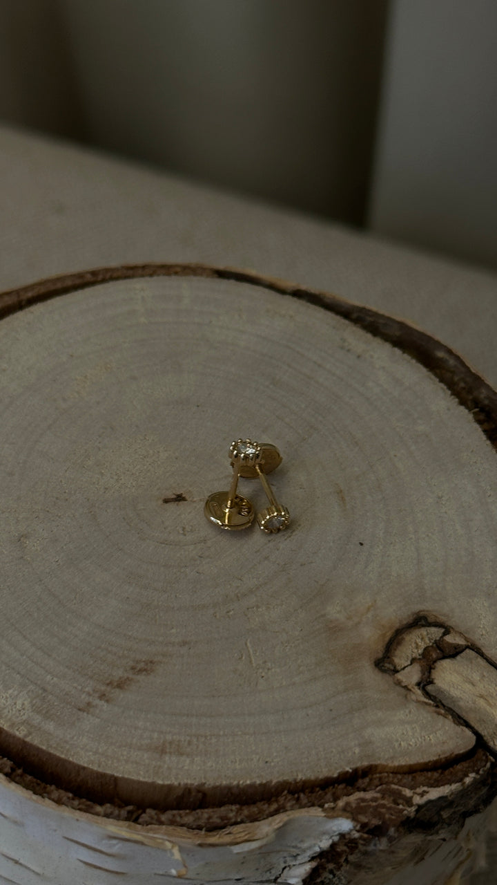 CHRISTIAN DIOR Mimi Rose Earstuds 18k Yellow Gold Diamonds