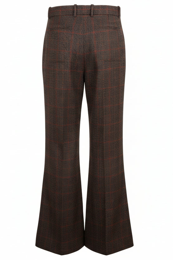 CHLOÉ Tailored Checked Pants Wool Brown