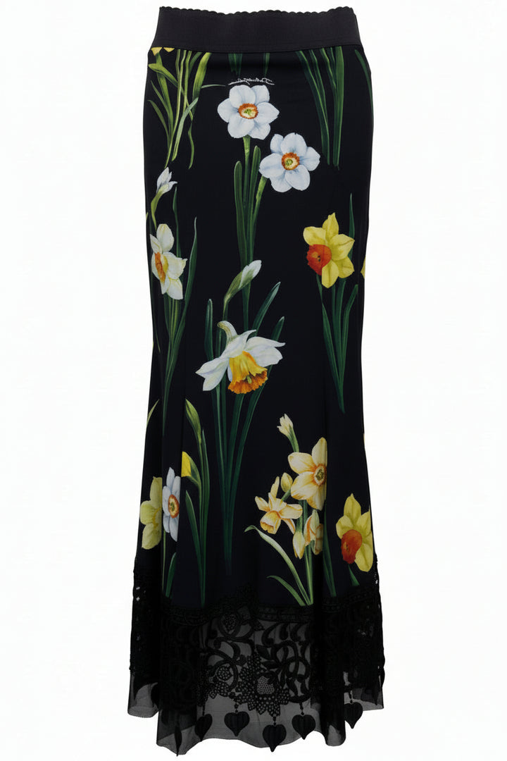 DOLCE&GABBANA Flowers Skirt Black