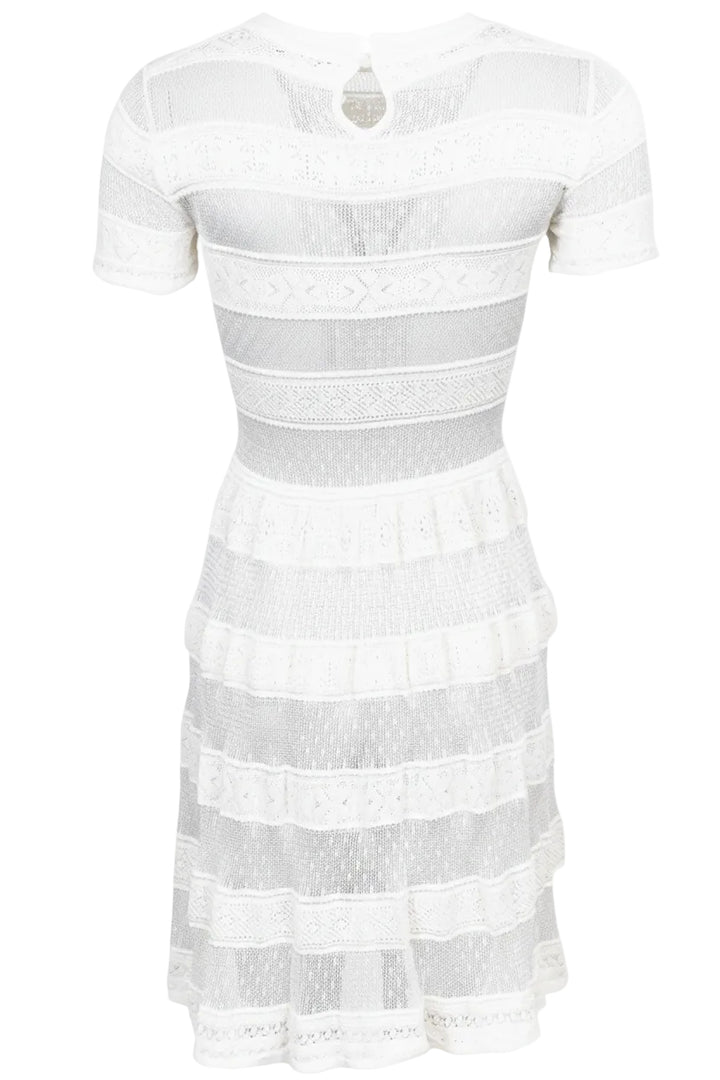CHRISTIAN DIOR Sheer Knit Dress Ivory